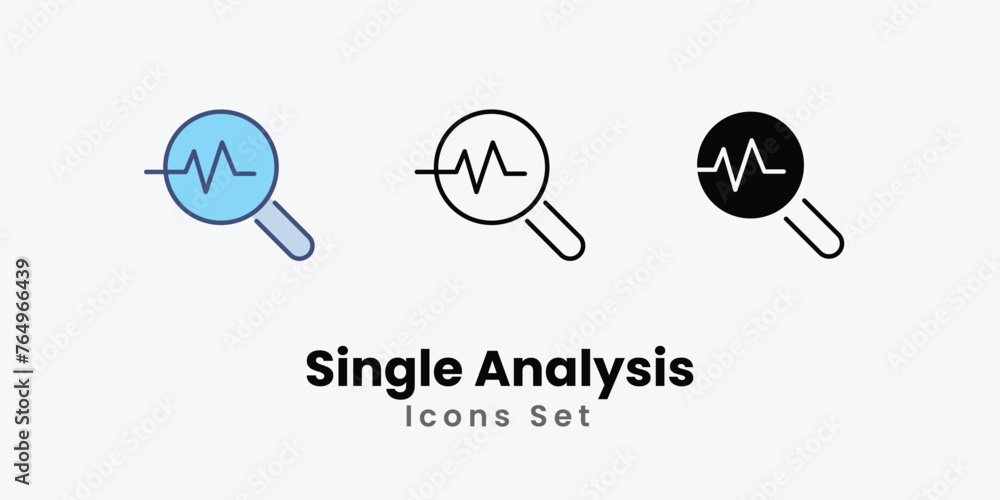Single Analysis icon thin line and glyph vector icon stock illustration