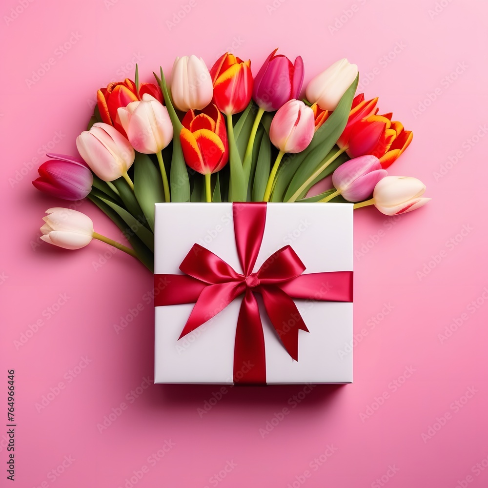 mothers day or valentine romantic concept top view photo-giftbox. mothers day or valentine romantic concept top view photo-giftbox.