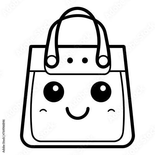 cute shopping bag kawaii character icon vector illustration designicon photo