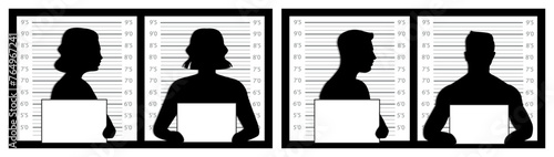 Police line up silhouette image