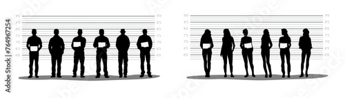 Police line up silhouette image