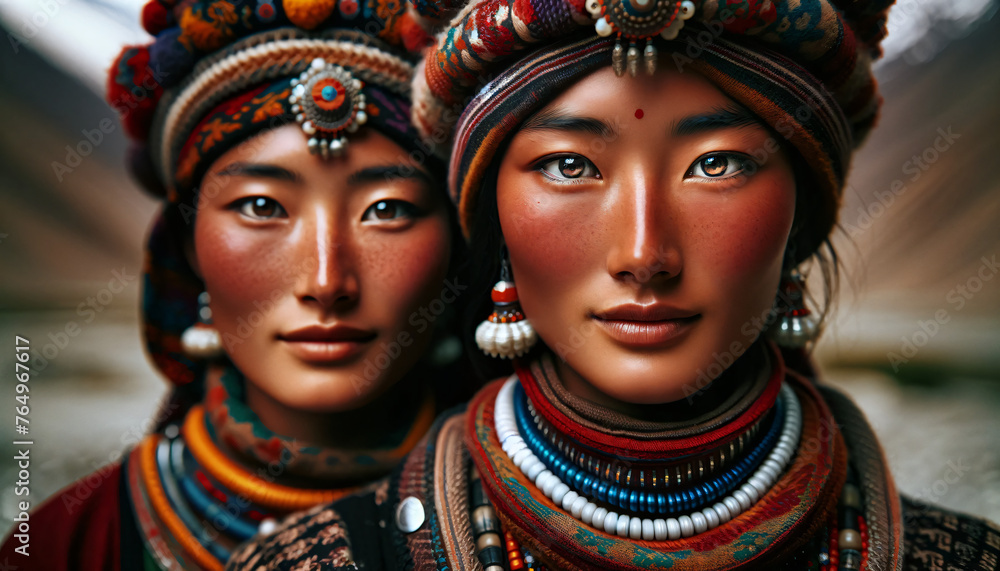 Fototapeta premium Tribal woman in traditional costume