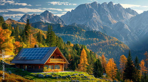 Sustainable solitude: solar panels in the highland forest