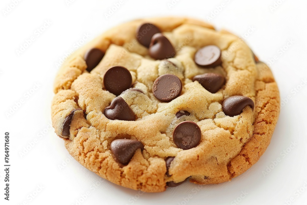 Chocolate chip cookie isolated on white background. Cookie photographed from above clear isolated without shadow. Chocolate chip cookie isolated on white background. Cookie photographed from above clear isolated without shadow.