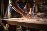 Artisan Woodworking - Craftsman Planing Wood