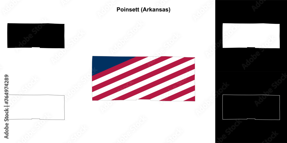 Poinsett county outline map set Poinsett county outline map set