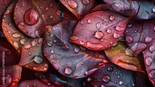 Nature's Jewels Stunning Macro Water Droplets on Leaves Captivating CloseUp Photography of Exquisite Details in the Natural World