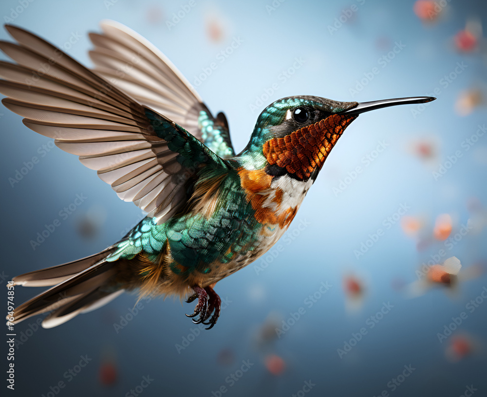 Obraz premium hummingbird and flower