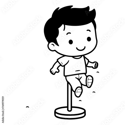 Boy running - Colorful Cartoon Vector Illustrationï»¿
