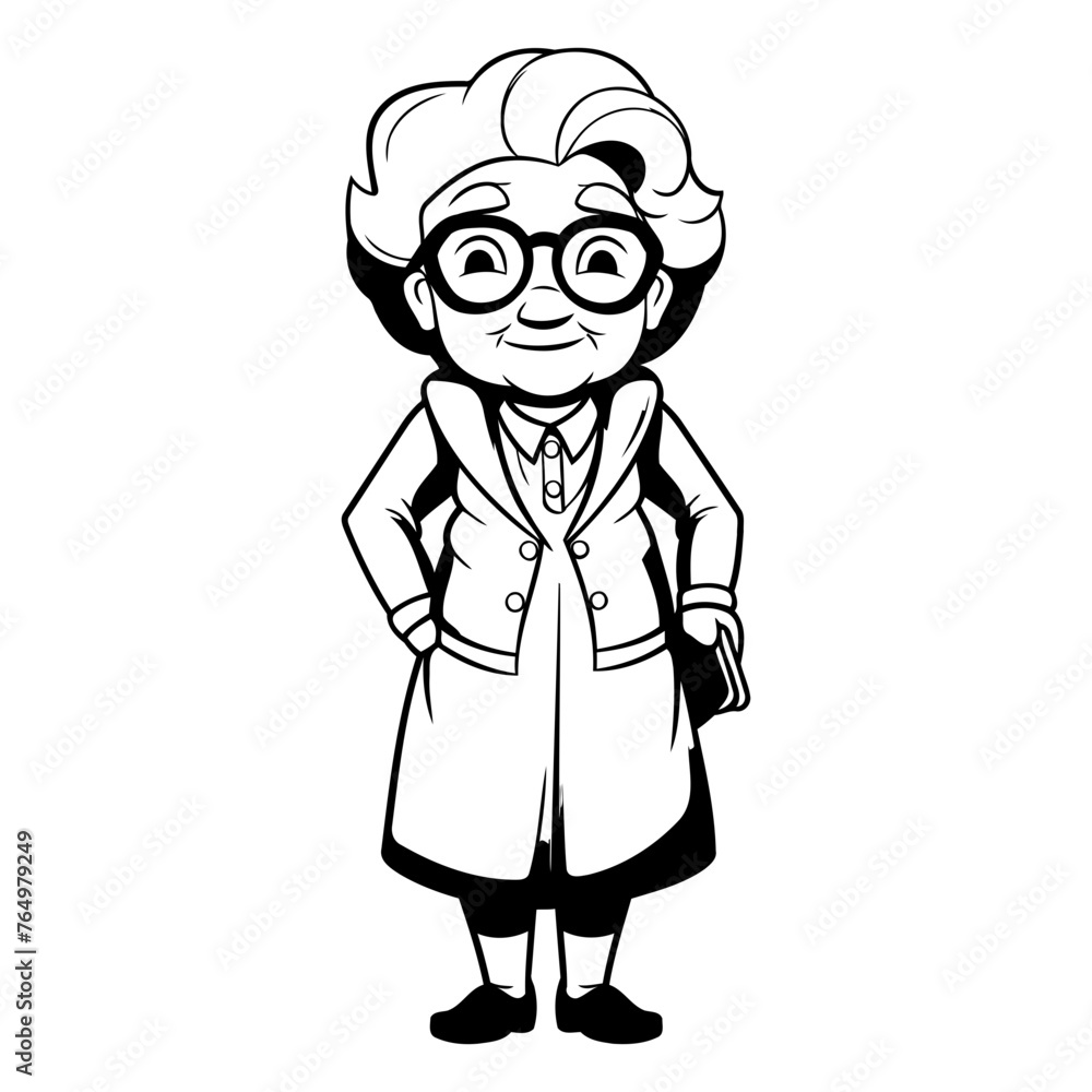 Grandmother cartoon icon. Grandparent avatar person people and human theme. Isolated design