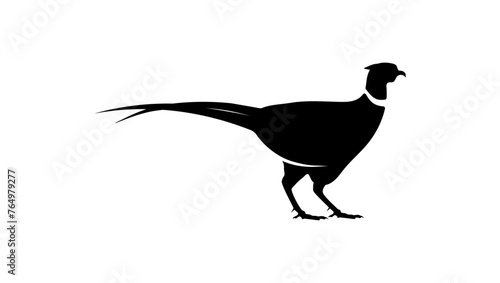 Pheasant emblem, black isolated silhouette