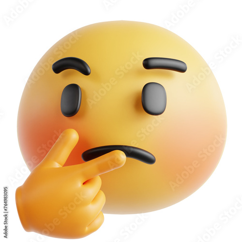 Thinking emoji 3D Icon Illustration