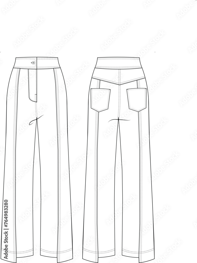 with pocket high rise high waist asymmetric hem straight wide leg pant trouser jean denim template technical drawing flat sketch cad mockup fashion woman design style model
with pocket high rise high waist asymmetric hem straight wide leg pant trouser jean denim template technical drawing flat sketch cad mockup fashion woman design style model
