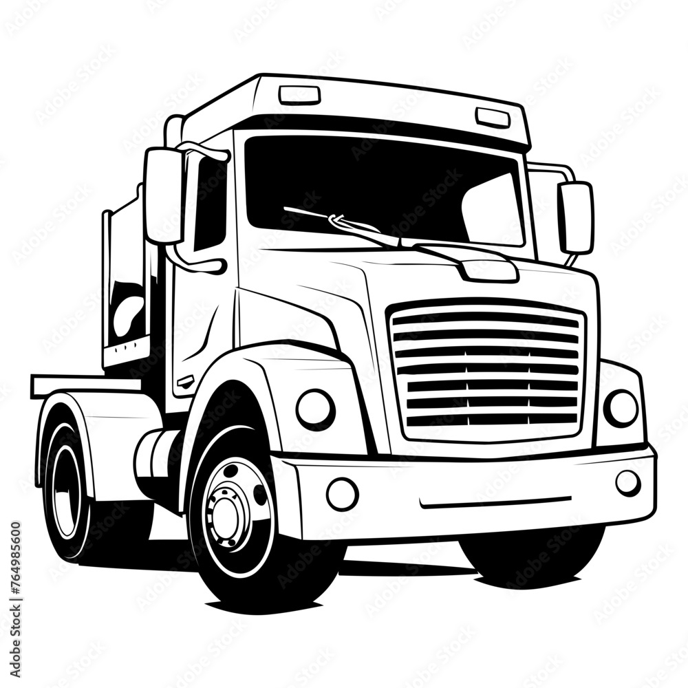 Truck silhouette of a truck on a white background.
