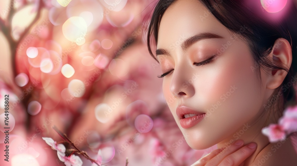 beautiful portrait of a Japanese woman in a sakura cherry tree in high resolution and quality beautiful portrait of a Japanese woman in a sakura cherry tree in high resolution and quality