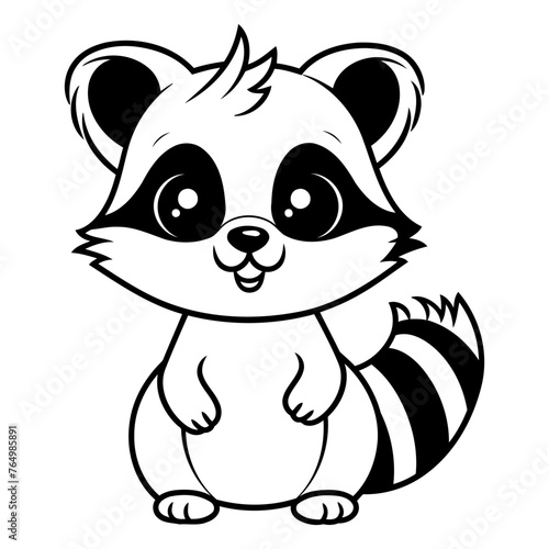 Cute Raccoon Cartoon Mascot Character Vector Illustration