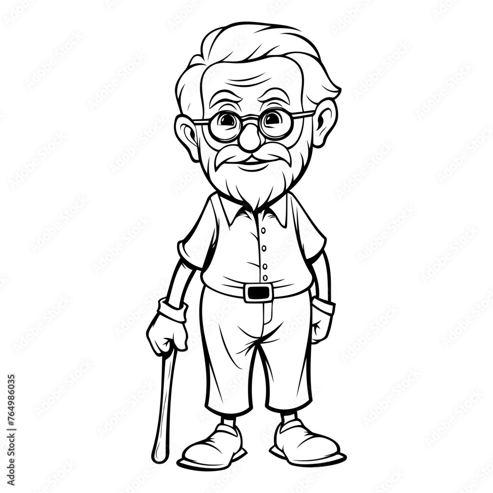 Grandfather Cartoon Mascot Character of Grandfather