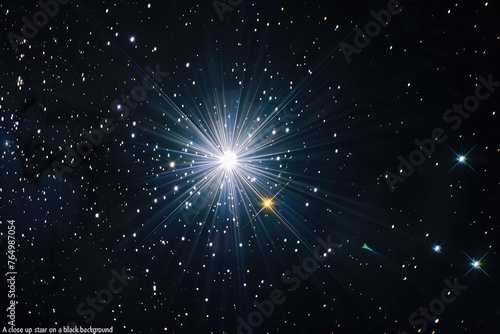 The high-resolution picture "A close up of a star on a black background" shows a close-up of a single star against a dark background. This resource is perfect for use in projects involving astronomy.