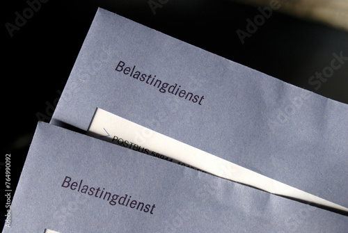 Blue envelopes Tax office / Belastingdienst.