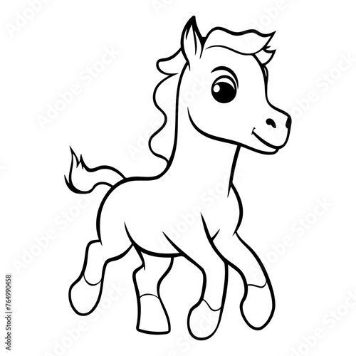 Horse cartoon character isolated on a white background.