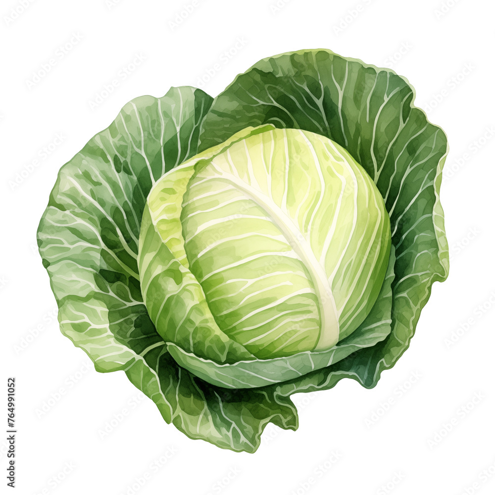 Fototapeta premium cabbage watercolor clipart isolate on transparent background
