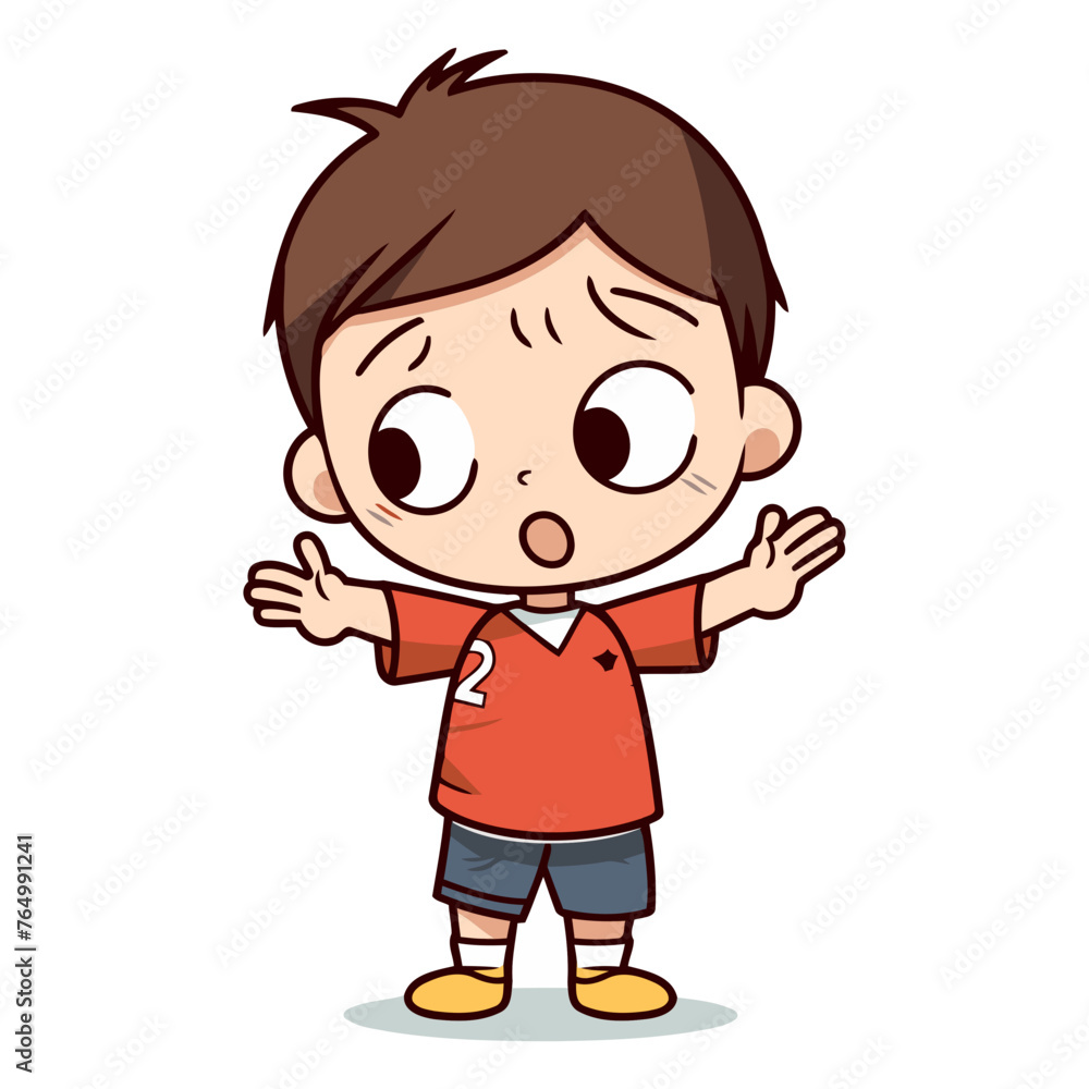 Surprised boy - Colorful Cartoon Vector Illustrationï»¿