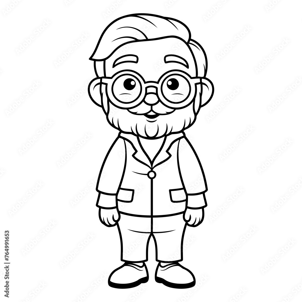 Grandfather cartoon icon. Grandparent avatar person people and human theme. Isolated design