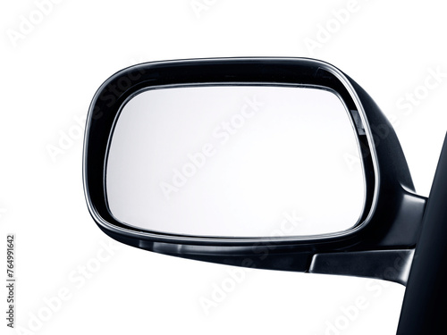 side rear-view mirror on a car, transparent background