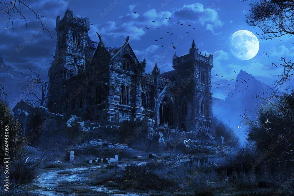 Moonlit Abandoned Castle