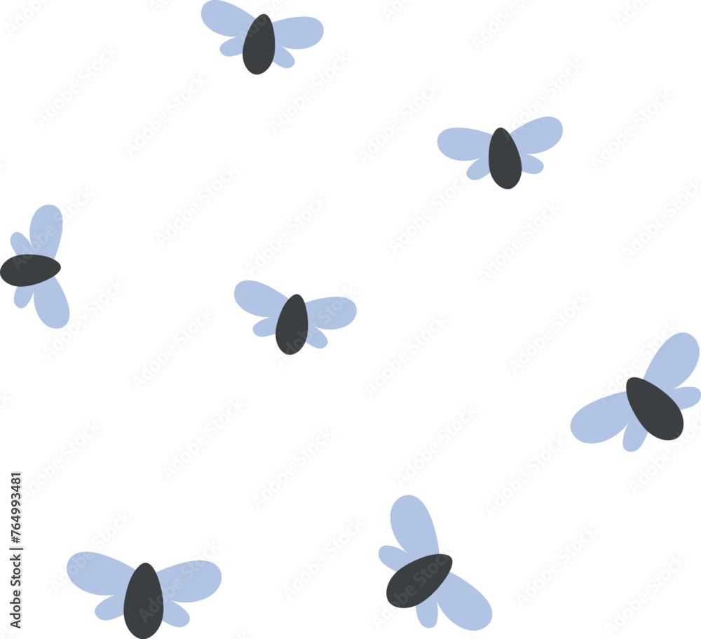 Fototapeta premium Flies in air. Flying winged insects. Nature animal