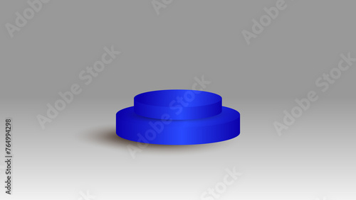 3D blue podium on white background