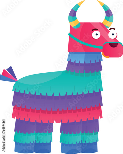 Hitting game toy. Mexican carnival cartoon pinata