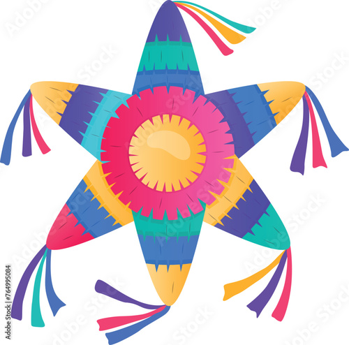 Star pinata. Funny holiday party hitting game