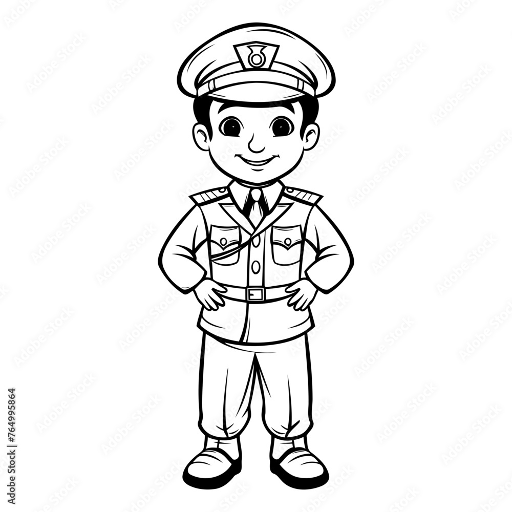 Policeman Cartoon Mascot Character Vector Illustration. EPS10