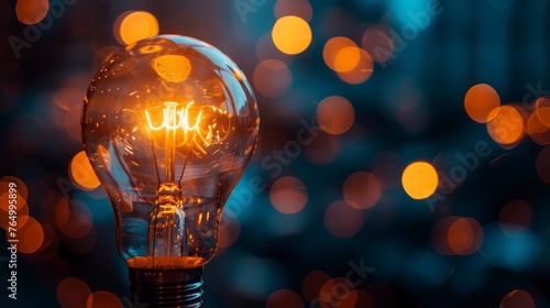 Innovation: A lightbulb glowing brightly