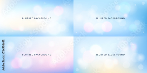 Vector realistic illustration. Blurred wallpaper. Abstract banner. Bright sky background in a minimalistic style. Reflections of light. Copy space for text. Design for template for website template © VVadi4ka