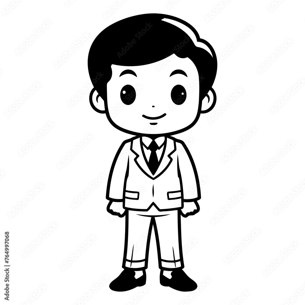 cute little boy in suit character vector illustration design vector illustration design