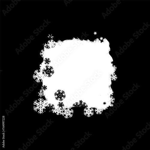 Artistic winter  Christmas mask. Creative element universal use black and white