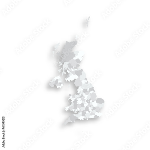 United Kingdom of Great Britain and Northern Ireland political map of administrative divisions - counties, unitary authorities and Greater London in England, districts of Northern Ireland, council photo