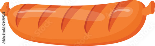 Roasted sausage. Grill cartoon icon. Barbecue food