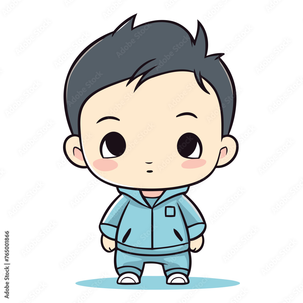 Cute little boy cartoon character vector illustration design.
