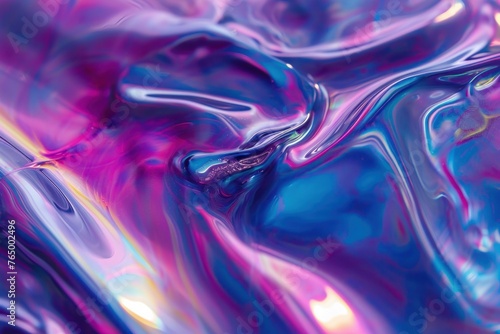 Multicolored Abstract fluid holographic. Abstract neon. Generate Ai