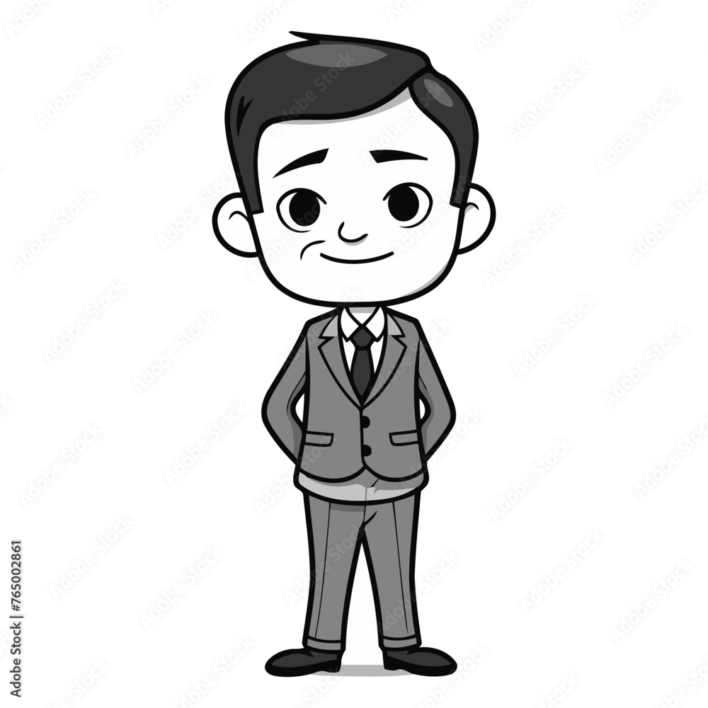 Businessman Cartoon Character Vector Illustration. Businessman in Suit.