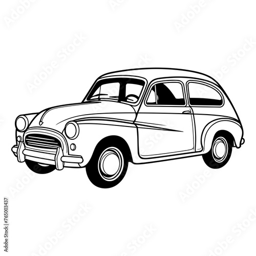 Retro car cartoon isolated on white background vector illustration graphic design. © Waqar