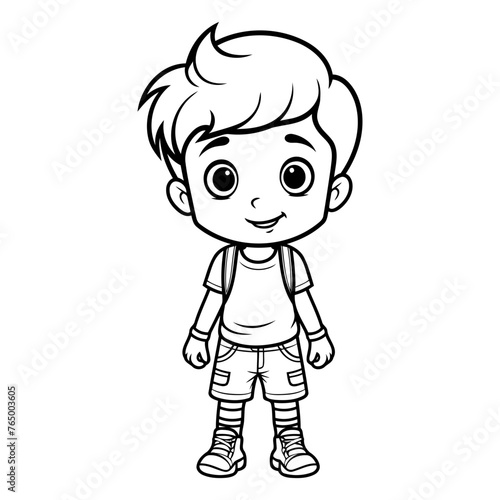 Cute little boy cartoon isolated on white background vector illustration graphic design