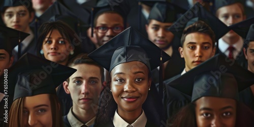 A group of people wearing graduation caps and gowns