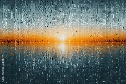 Gray and orange abstract reflection dj background, in the style of pointillist seascapes