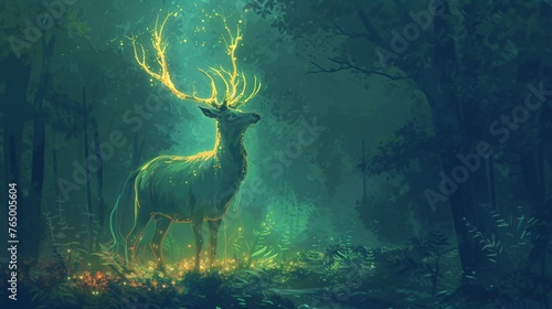 Glowing forest spirit