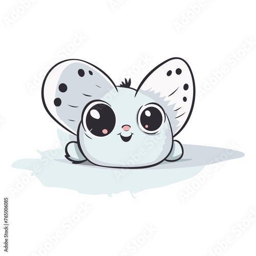 Cute cartoon butterfly isolated on a white background.