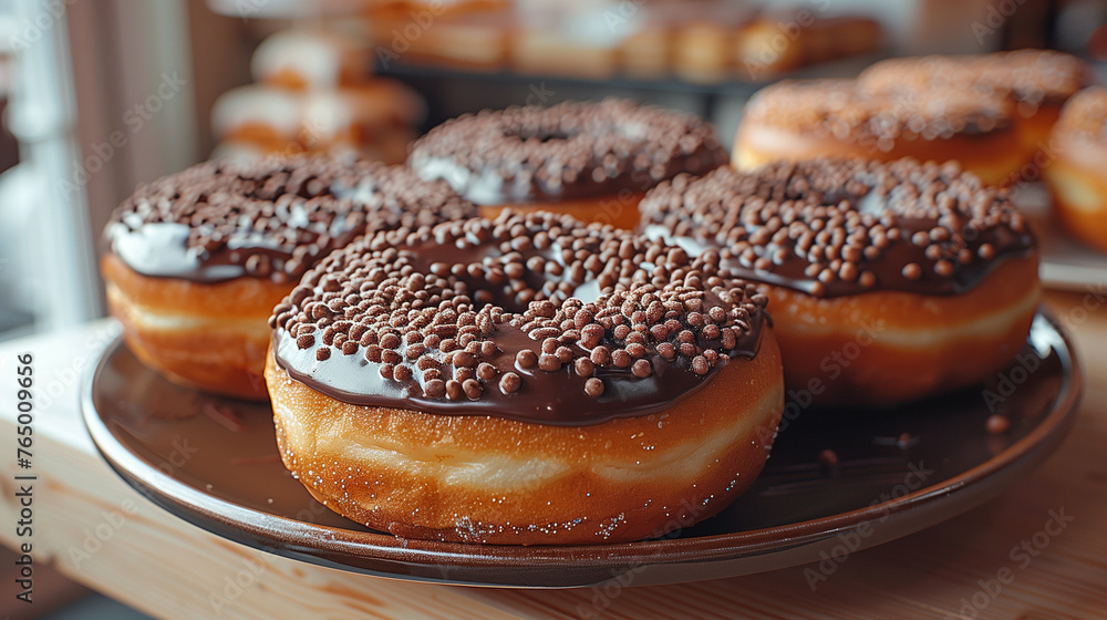 Chocolate Glaze Donut Background Chocolate Glaze Donut Background
